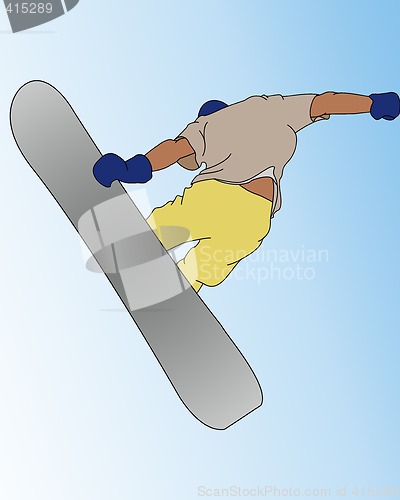 Image of Snowboarder jumping