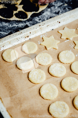 Image of Different shape cookies on bakery pan