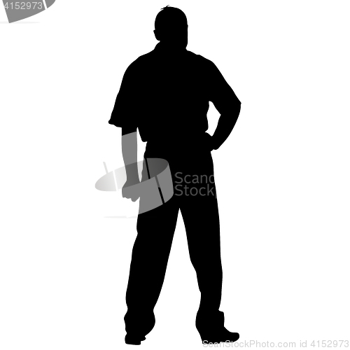 Image of Black silhouettes man on white background. illustration