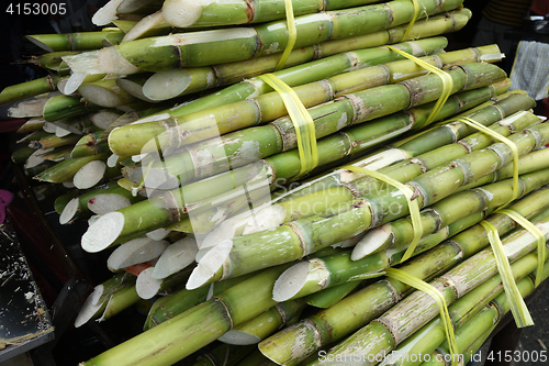 Image of Sugarcane placed on street in Penang 