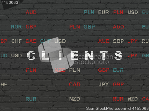 Image of Business concept: Clients on wall background