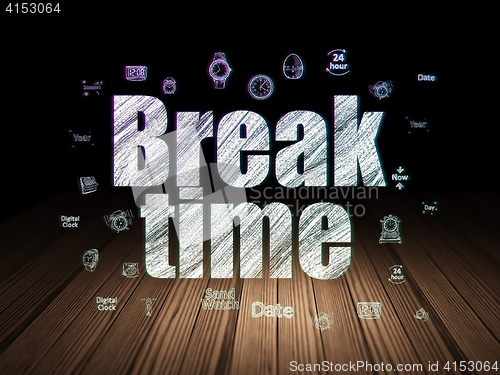 Image of Timeline concept: Break Time in grunge dark room