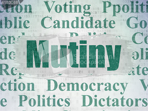 Image of Political concept: Mutiny on Digital Data Paper background