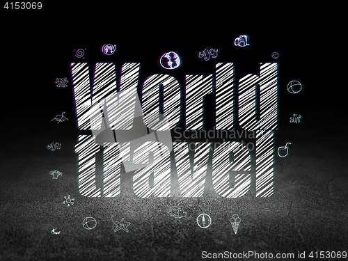 Image of Tourism concept: World Travel in grunge dark room