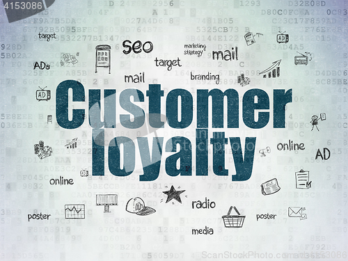 Image of Advertising concept: Customer Loyalty on Digital Data Paper background