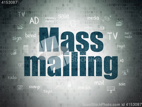 Image of Marketing concept: Mass Mailing on Digital Data Paper background