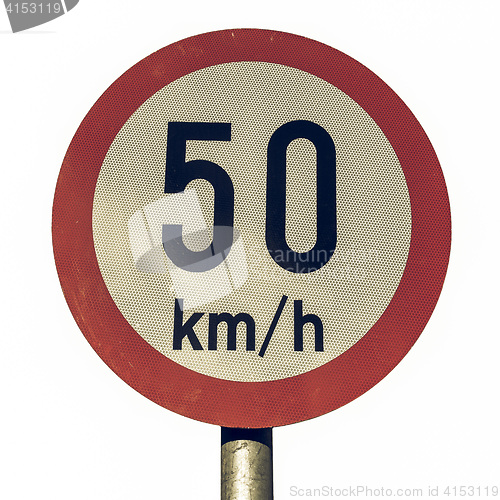 Image of Vintage looking Speed limit sign
