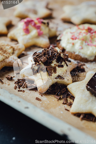 Image of Tasty homemade cookie with chocolate and cream