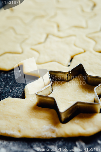 Image of Star form placed in a cookie dough