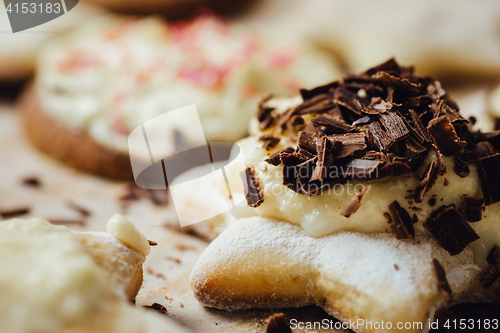 Image of Tasty homemade cookie with chocolate and cream