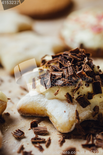 Image of Tasty homemade cookie with chocolate and cream