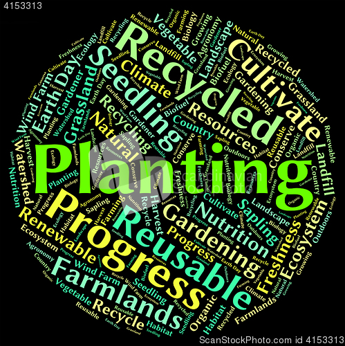 Image of Planting Word Represents Sow Flora And Text