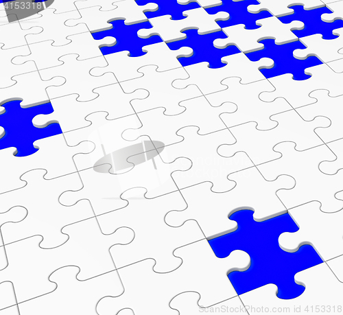 Image of Unfinished Puzzle Showing Assembling And Completing