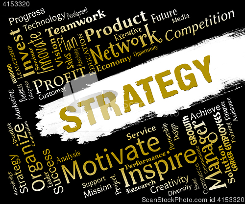 Image of Strategy Words Means Plan Solutions And Tactic