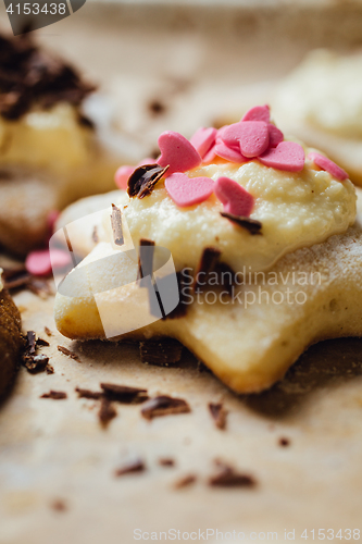 Image of Tasty homemade cookie with chocolate and cream