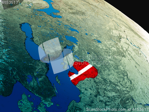 Image of Flag of Latvia from space