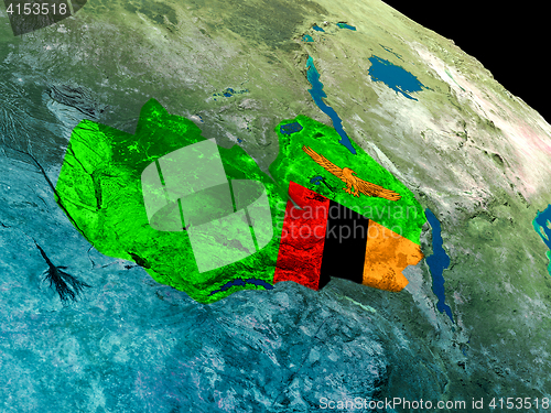 Image of Flag of Zambia from space