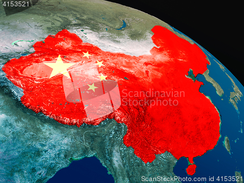 Image of Flag of China from space