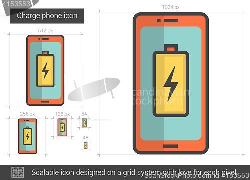 Image of Charge phone line icon.