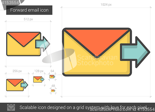 Image of Forward email line icon.