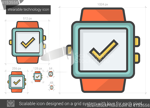 Image of Wearable technology line icon.