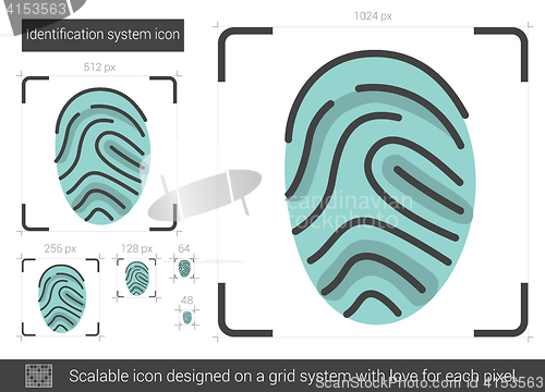 Image of Identification system line icon.