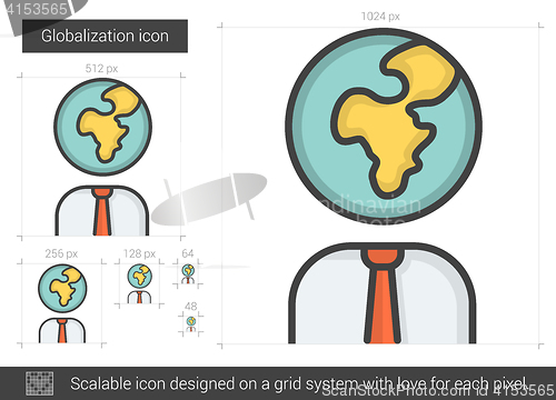 Image of Globalization line icon.