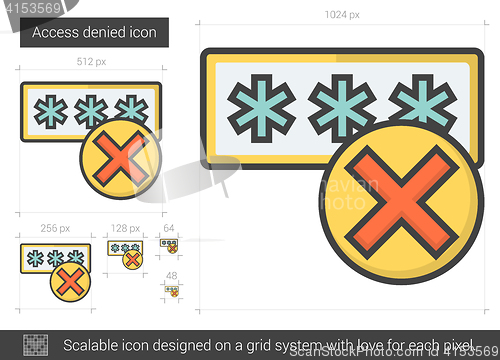 Image of Access denied line icon.