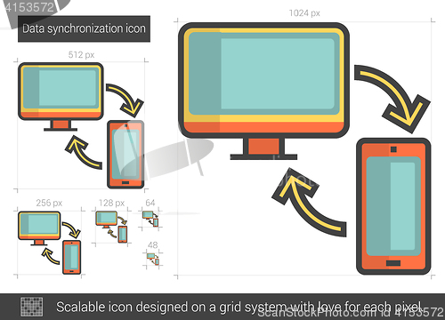 Image of Data synchronization line icon.