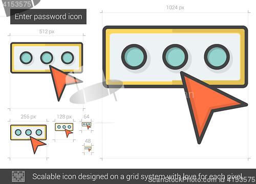 Image of Enter password line icon.