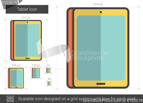 Image of Tablet line icon.