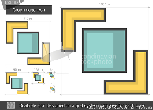 Image of Crop image line icon.