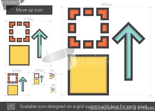 Image of Move up line icon.