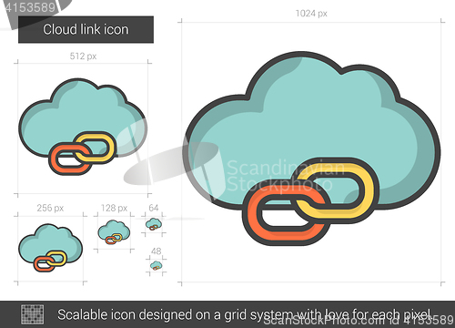 Image of Cloud link line icon.