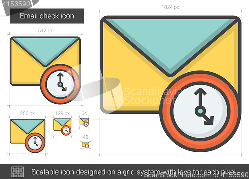 Image of Email check line icon.