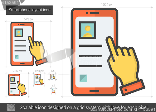 Image of Smartphone layout line icon.