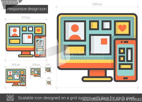 Image of Responsive design line icon.