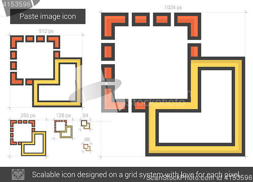 Image of Paste image line icon.