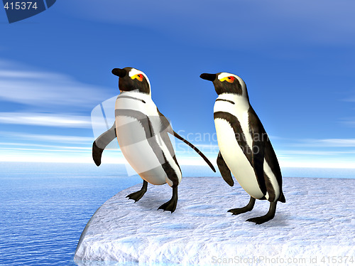 Image of Penguins on an iceflow