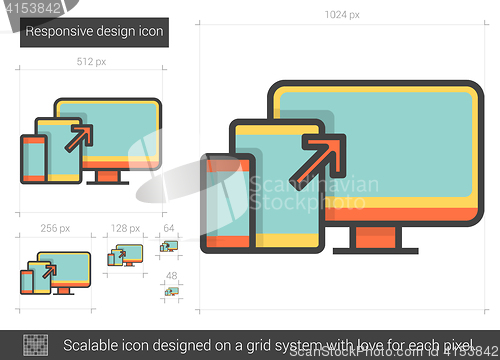 Image of Responsive design line icon.