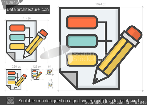 Image of Data architecture line icon.