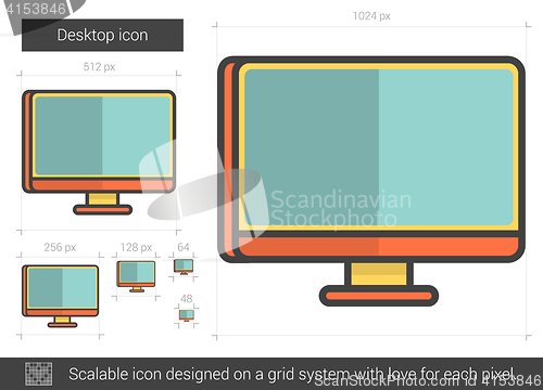 Image of Desktop line icon.
