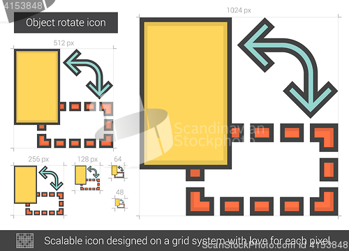 Image of Object rotate line icon.