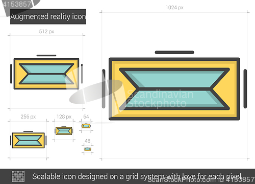 Image of Augmented reality line icon.