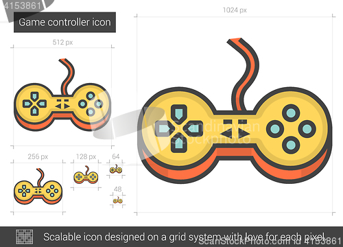 Image of Game controller line icon.