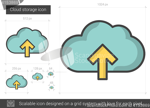 Image of Cloud storage line icon.