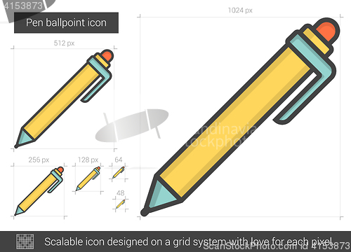 Image of Pen ballpoint line icon.