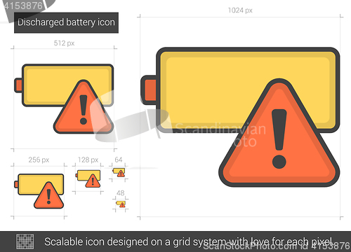 Image of Discharged battery line icon.