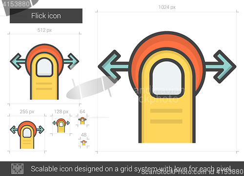 Image of Flick line icon.