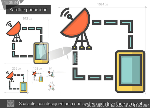 Image of Satellite phone line icon.